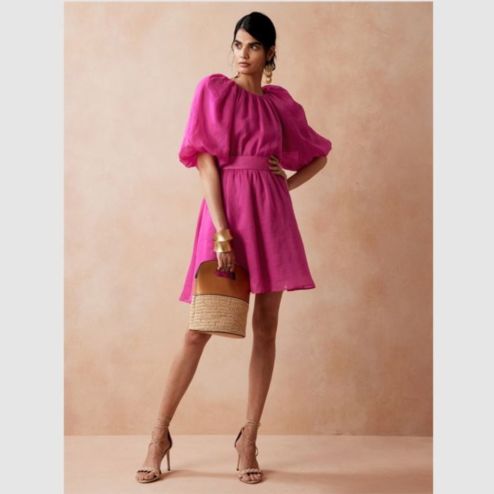 Banana Republic Ramie Open-Back Dress